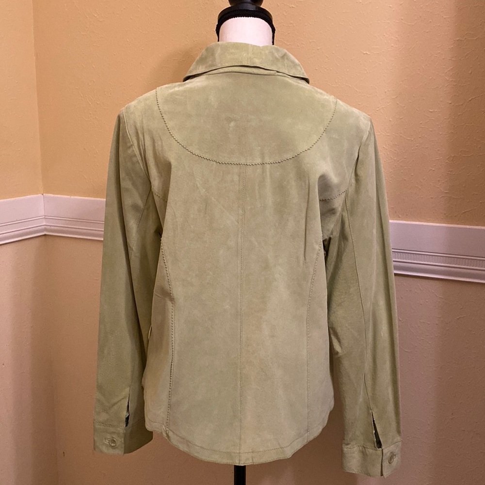 One98nine Leather Light Green Jacket; Large; 100%… - image 2